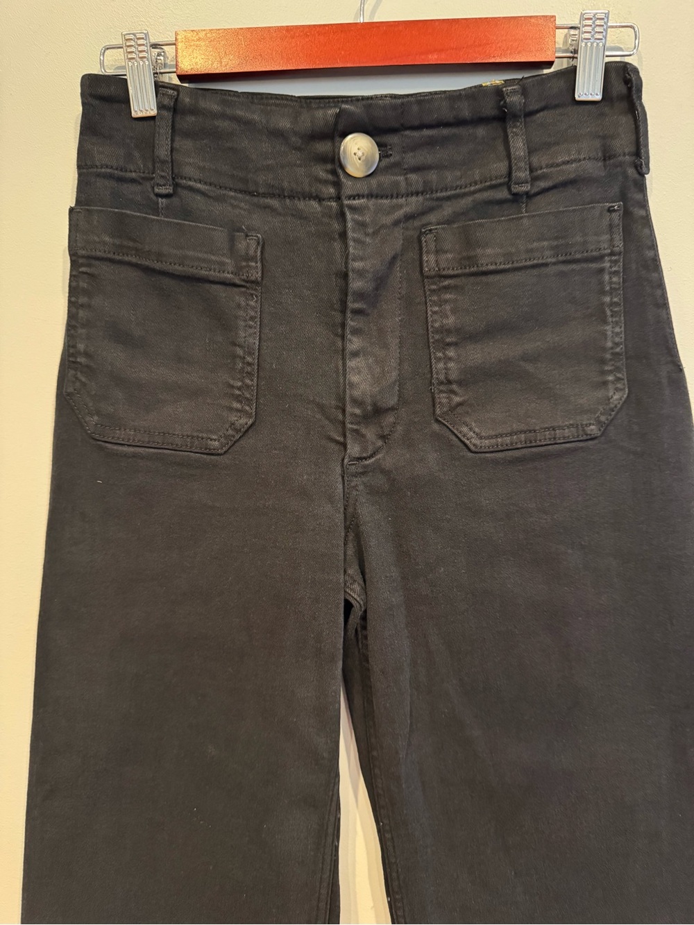 Maeve Colette High-Rise Wide-Leg Denim Jeans Black 27P - Picture 4 of 9